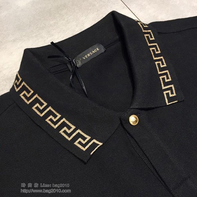 Versace短袖衣 19春夏新款 範思哲男士黑色polo衫  tzy1880